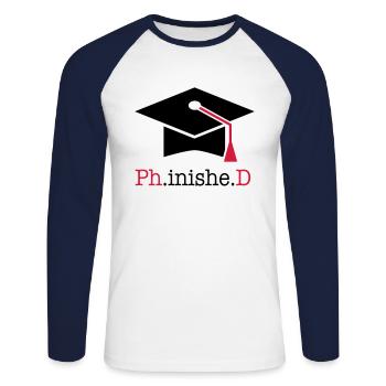 Doctorat - T-shirt baseball manches longues Homme - blanc/marine - Devant - Nik (191cm)