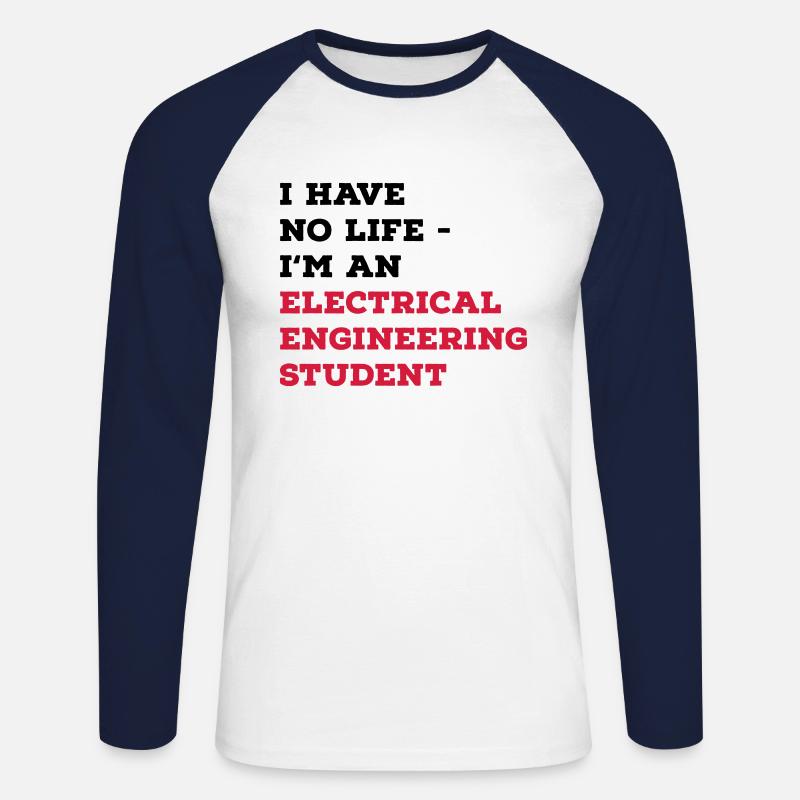 Electrical Engineering Studies - Unisex Long Sleeve Baseball T-Shirt - white/navy