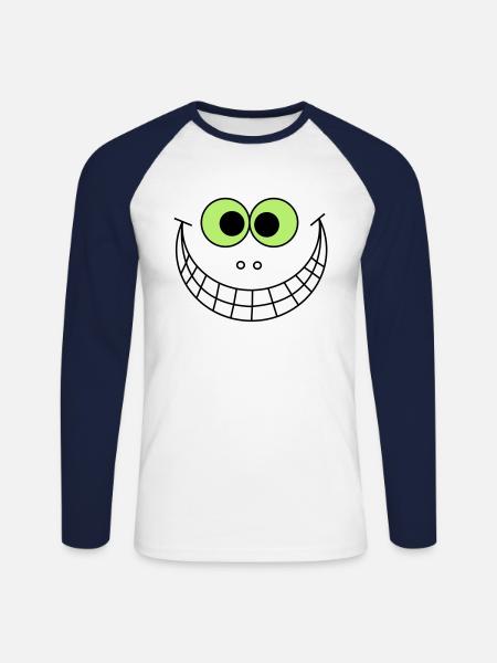 Big smile - Unisex Long Sleeve Baseball T-Shirt - white/navy