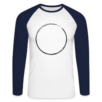 Cercle - T-shirt baseball manches longues Homme - blanc/marine - Devant - Nik (191cm)