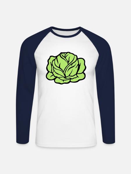 Kohlkohlgemüse 403 - Unisex Baseballshirt langarm - Weiß/Navy