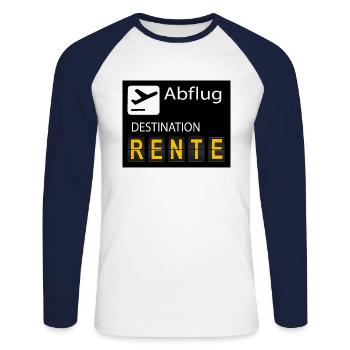RENTE - Unisex Baseballshirt langarm - Weiß/Navy - Vorne - Nik (191cm)