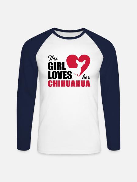 Chihuahua - Unisex Long Sleeve Baseball T-Shirt - white/navy