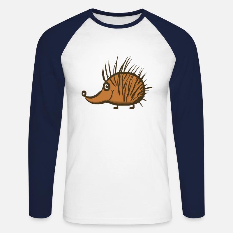 Igel - Unisex Baseballshirt langarm - Weiß/Navy