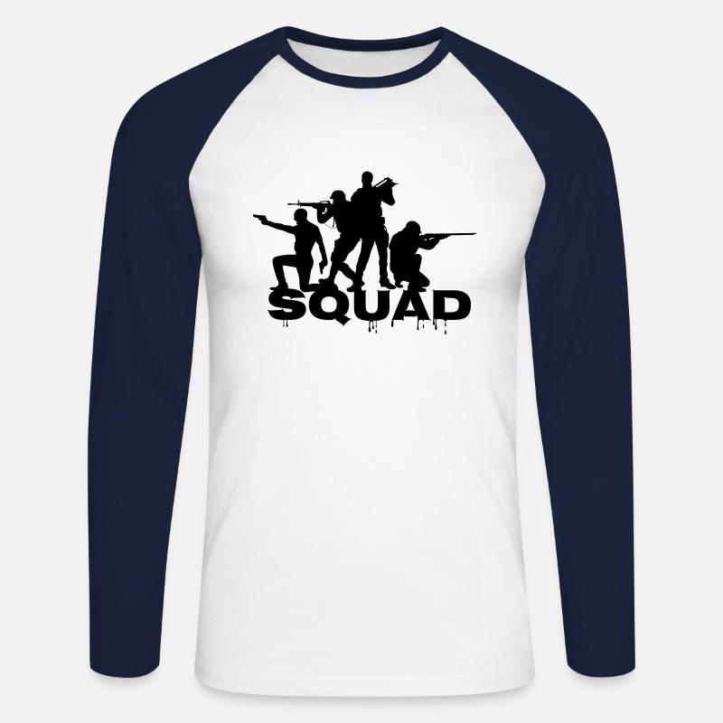 squad - Unisex Baseballshirt langarm - Weiß/Navy