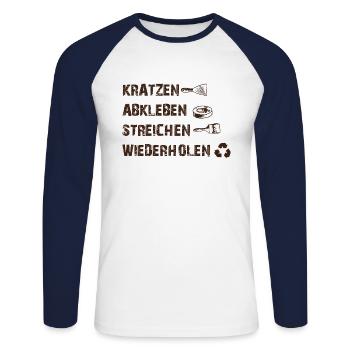 Lackierer Shirt · Anstreicher · Beruf Geschenk - Unisex Baseballshirt langarm - Weiß/Navy - Vorne - Nik (191cm)