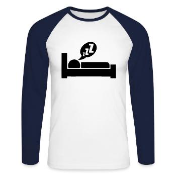 icon sleep sleep logo symbol 312 - Unisex Long Sleeve Baseball T-Shirt - white/navy - Front - Nik (191cm)