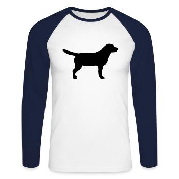 Labrador dog cute dog mum dog poop gift - Unisex Long Sleeve Baseball T-Shirt - white/navy - Front - Nik (191cm)