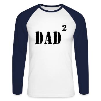 DAD - T-shirt baseball manches longues Homme - blanc/marine - Devant - Nik (191cm)
