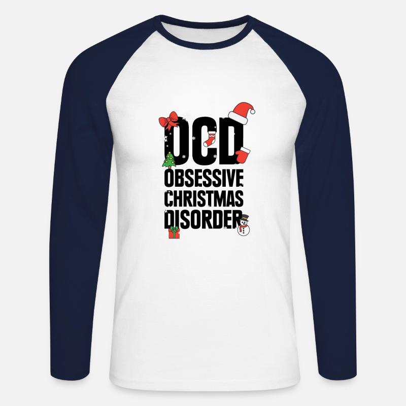 Obsessive Christmas Disorder geschenkidee - Unisex Baseballshirt langarm - Weiß/Navy