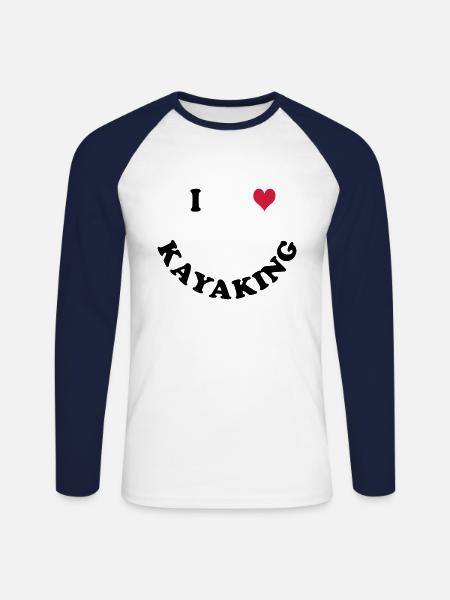 kayak - Unisex Long Sleeve Baseball T-Shirt - white/navy
