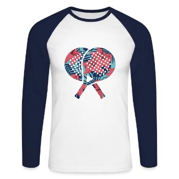 Padel Tennis Padel Racket Women Padel Tennis - Unisex Long Sleeve Baseball T-Shirt - white/navy - Front - Nik (191cm)