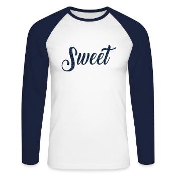 Sweet heartfelt gift gift idea - Unisex Long Sleeve Baseball T-Shirt - white/navy - Front - Nik (191cm)