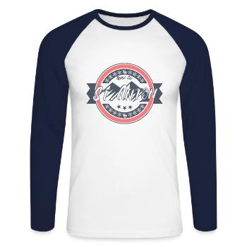 St anton - T-shirt baseball manches longues Homme - blanc/marine - Devant - Nik (191cm)