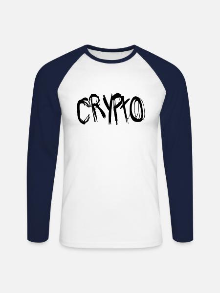 Crypto - Unisex Baseballshirt langarm - Weiß/Navy
