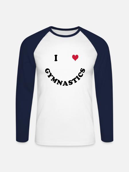 gymnastics - Unisex Long Sleeve Baseball T-Shirt - white/navy