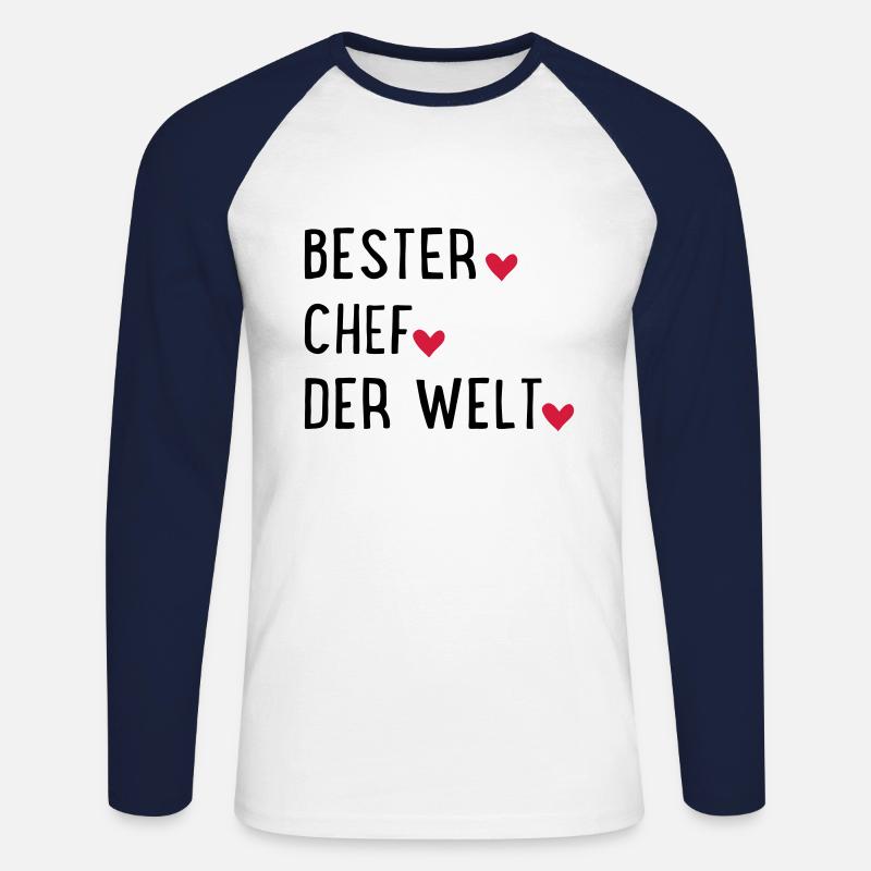 Bester Chef - Unisex Baseballshirt langarm - Weiß/Navy