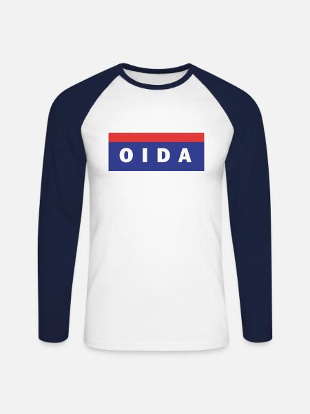 Old Oida police Vienna Austria - Unisex Long Sleeve Baseball T-Shirt - white/navy