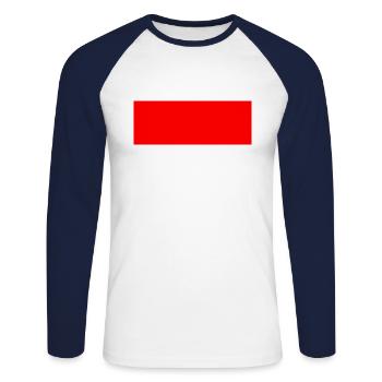 Barre rouge - T-shirt baseball manches longues Homme - blanc/marine - Devant - Nik (191cm)