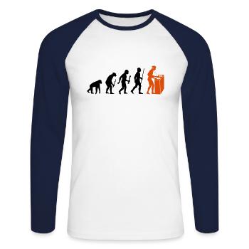 Evolution Techno - T-shirt baseball manches longues Homme - blanc/marine - Devant - Nik (191cm)