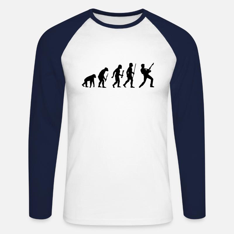Evolution Rock - T-shirt baseball manches longues Homme - blanc/marine