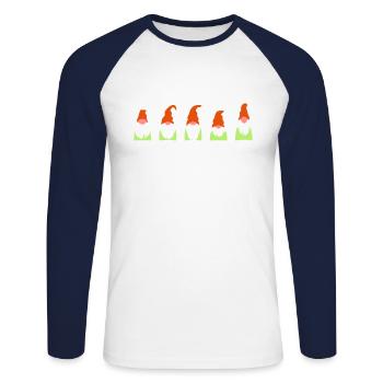 dwarfs in a row - Unisex Long Sleeve Baseball T-Shirt - white/navy - Front - Nik (191cm)