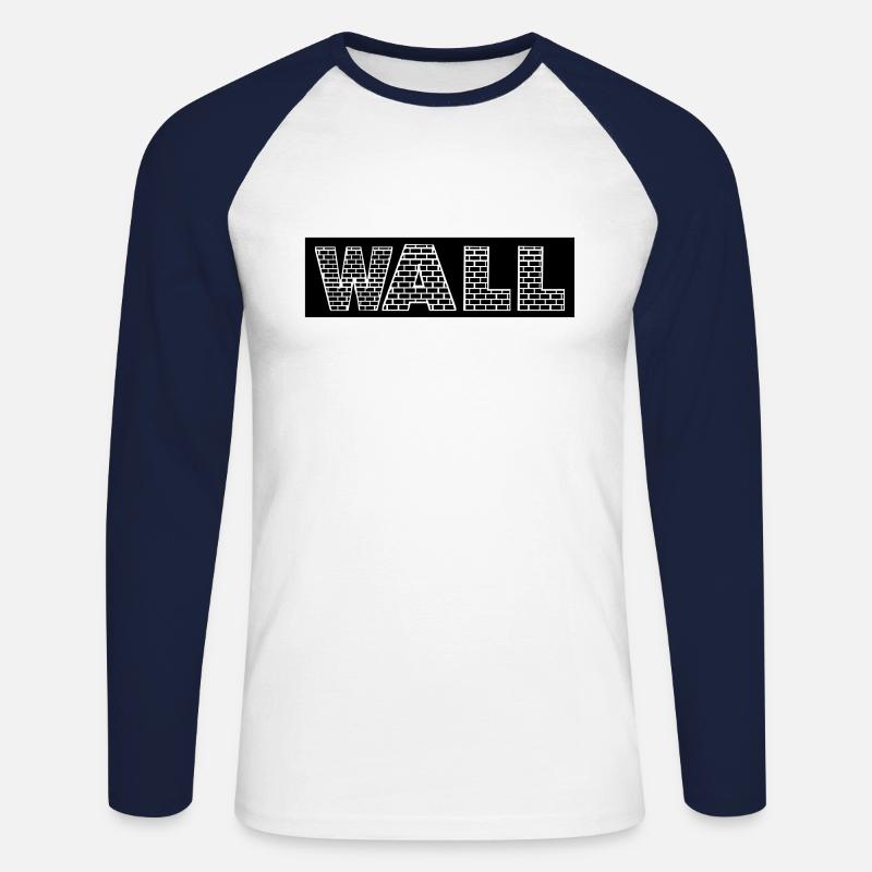 Wand - Unisex Baseballshirt langarm - Weiß/Navy