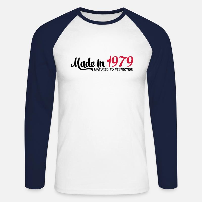 1979 - Unisex Baseballshirt langarm - Weiß/Navy
