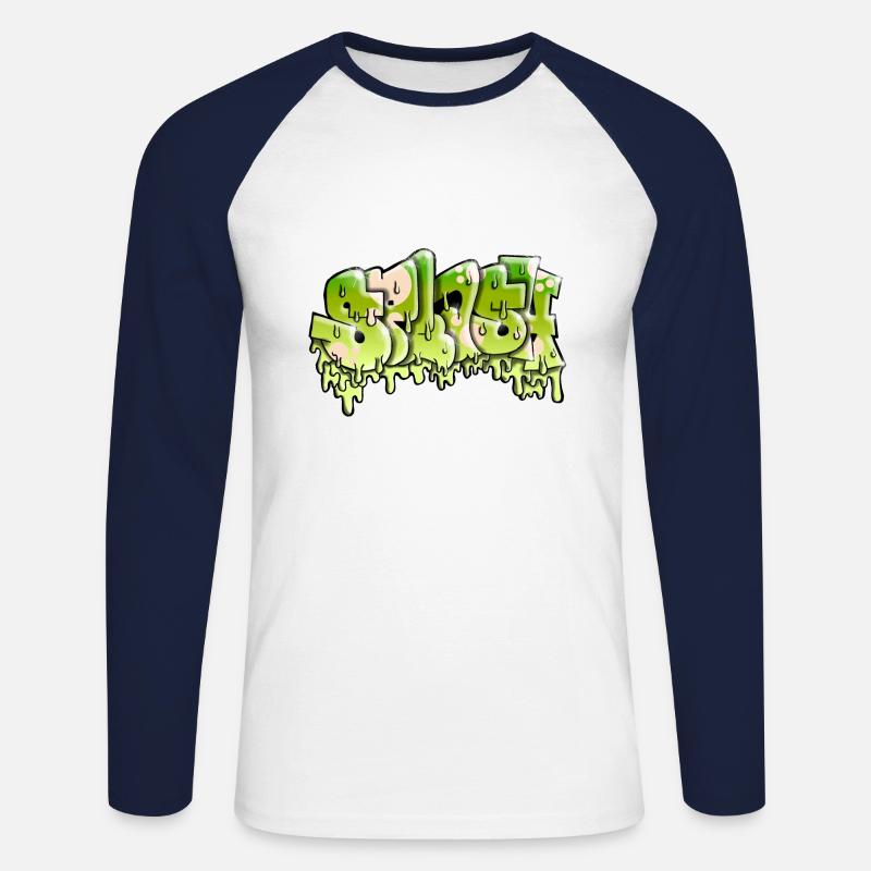 Splash Graffiti - Unisex Baseballshirt langarm - Weiß/Navy