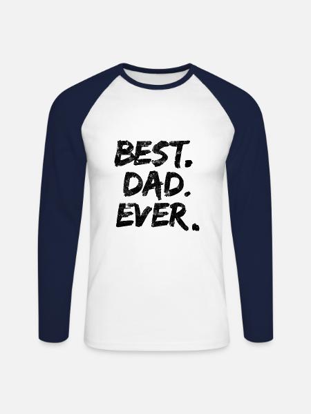 Der Beste Papa - Unisex Baseballshirt langarm - Weiß/Navy