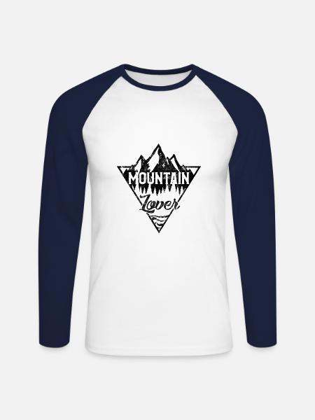 Mountain Lover - Unisex Long Sleeve Baseball T-Shirt - white/navy