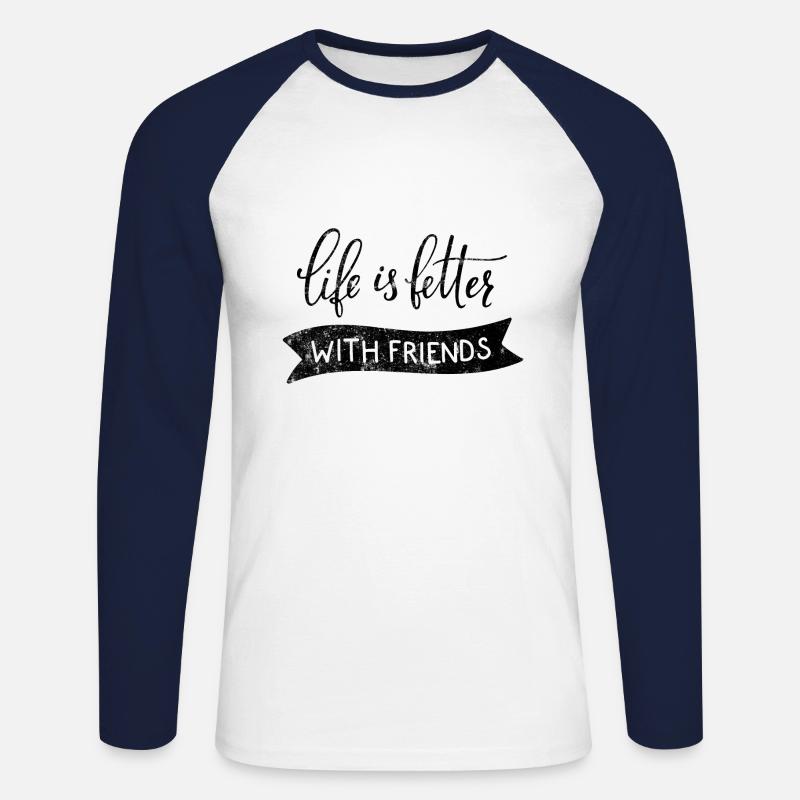 Beste Freunde Leben - Unisex Baseballshirt langarm - Weiß/Navy