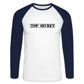 Top Secret - T-shirt baseball manches longues Homme - blanc/marine - Devant - Nik (191cm)
