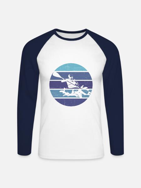 Kayaking - Unisex Long Sleeve Baseball T-Shirt - white/navy