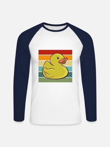duck - Unisex Long Sleeve Baseball T-Shirt - white/navy