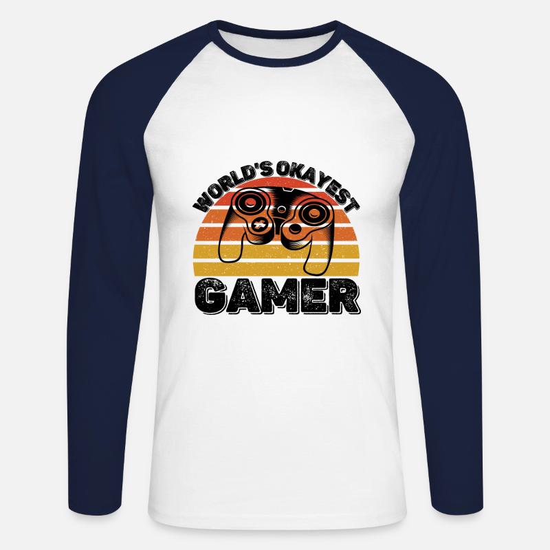 Gioco - Maglia da baseball a manica lunga da uomo - bianco/navy