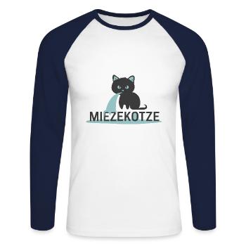 Kitty kitty cat hangover funny gift - Unisex Long Sleeve Baseball T-Shirt - white/navy - Front - Nik (191cm)