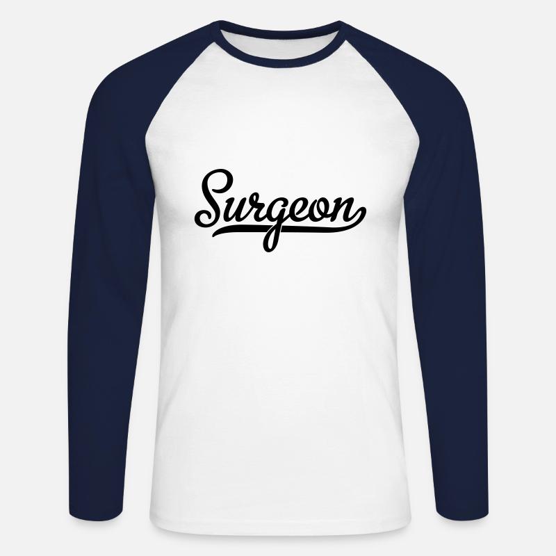 Chirurg - Unisex Baseballshirt langarm - Weiß/Navy