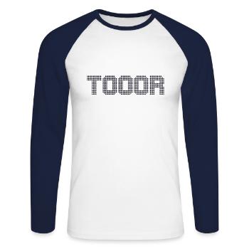Goal Goal Football Fan - T-shirt baseball manches longues Homme - blanc/marine - Devant - Nik (191cm)