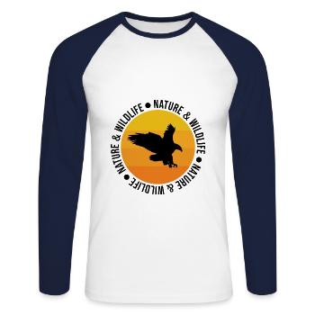Adler Nature et faune - T-shirt baseball manches longues Homme - blanc/marine - Devant - Nik (191cm)