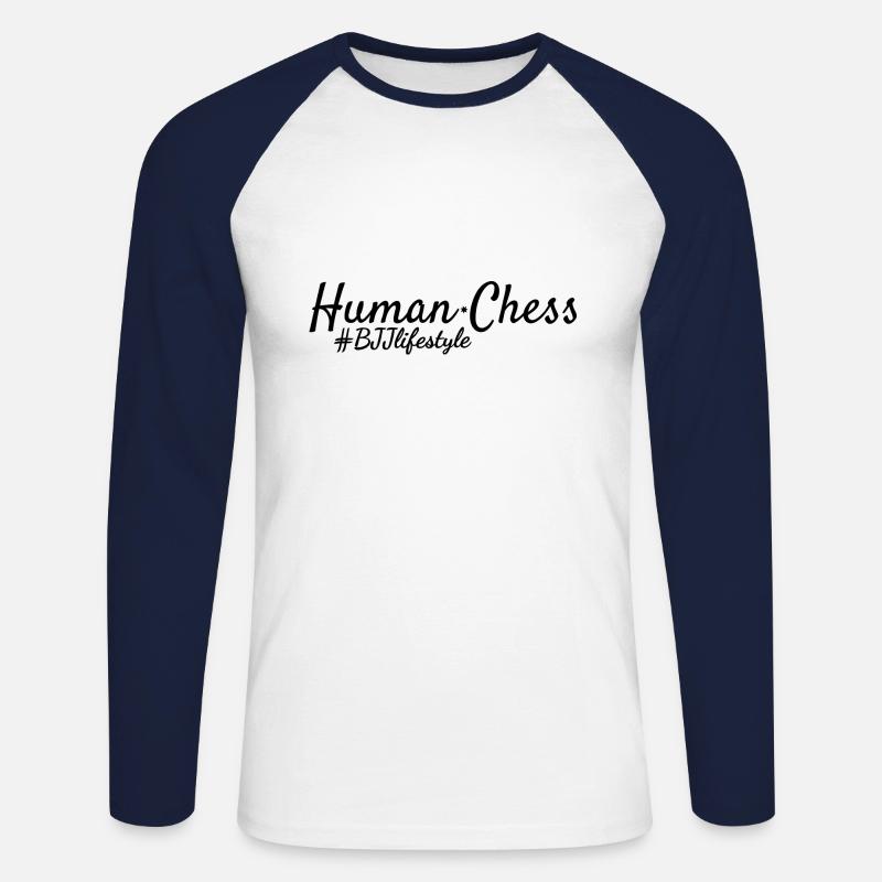 Bjj Kampfsport Geschenk - Unisex Baseballshirt langarm - Weiß/Navy