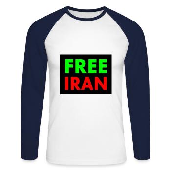 Free iran - T-shirt baseball manches longues Homme - blanc/marine - Devant - Nik (191cm)