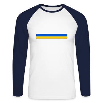 Ukraine - T-shirt baseball manches longues Homme - blanc/marine - Devant - Nik (191cm)