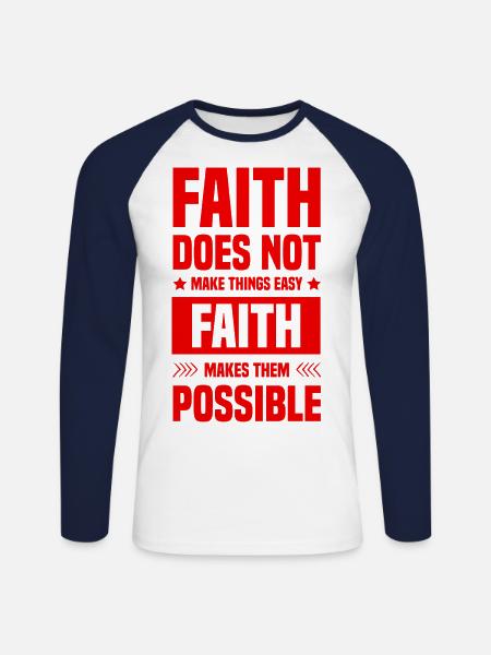 bibel glaube - Unisex Baseballshirt langarm - Weiß/Navy