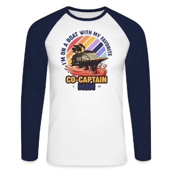 Mutter Und Sohn Kreuzfahrt - Unisex Baseballshirt langarm - Weiß/Navy - Vorne - Nik (191cm)