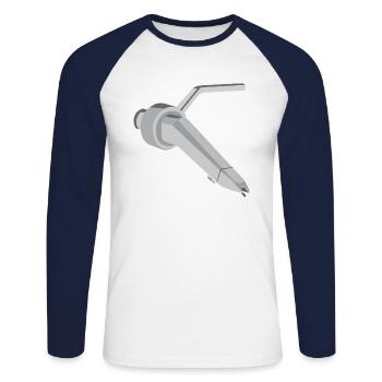 Concorde - T-shirt baseball manches longues Homme - blanc/marine - Devant - Nik (191cm)