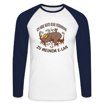 Faultier Spruch Humor Lustig Faultiere - Unisex Baseballshirt langarm - Weiß/Navy - Vorne - Nik (191cm)