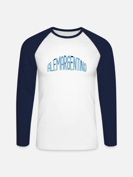 Argentinien-Deutsche deutsch-argentinisch Geschenk - Unisex Baseballshirt langarm - Weiß/Navy