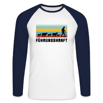 Führungskraft Schafe Hirte Geschenkidee Lustig - Unisex Baseballshirt langarm - Weiß/Navy - Vorne - Nik (191cm)