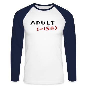 Sarcasme Ironie Humour Idée cadeau adulte - T-shirt baseball manches longues Homme - blanc/marine - Devant - Nik (191cm)